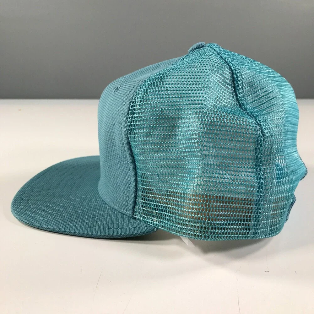 Vintage Light Blue Trucker Hat Boys Youth Size Mesh Back New Era Pro Model